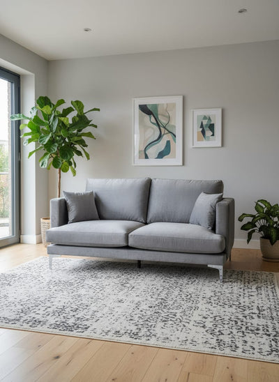 Ivy 2-Seater Velvet sofa Silver - Chrome Leg