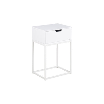 Mitra Bedside Table with 1 Drawer (White)