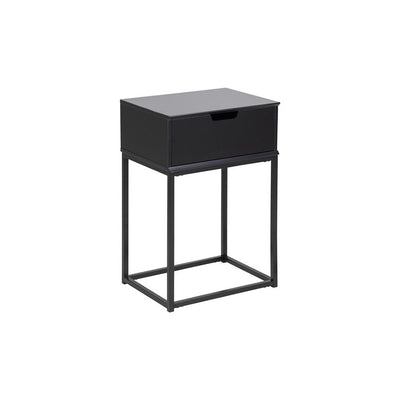 Mitra Bedside Table with 1 Drawer (Black)