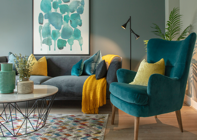Hugo Armchair (Teal Velvet)